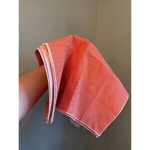 Vintage Red Plaid Cloth Napkins 17" Square - Set Of 6